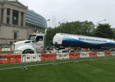 Tank Truck filling Barricades in Chicago at Soldier Field