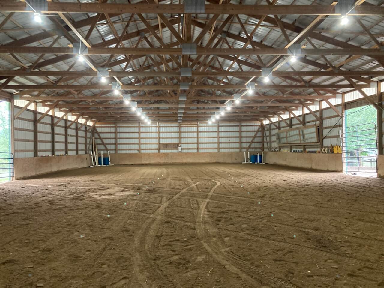 Indoor Horse Arena after dust control application by Gasaway Maintenance Company.